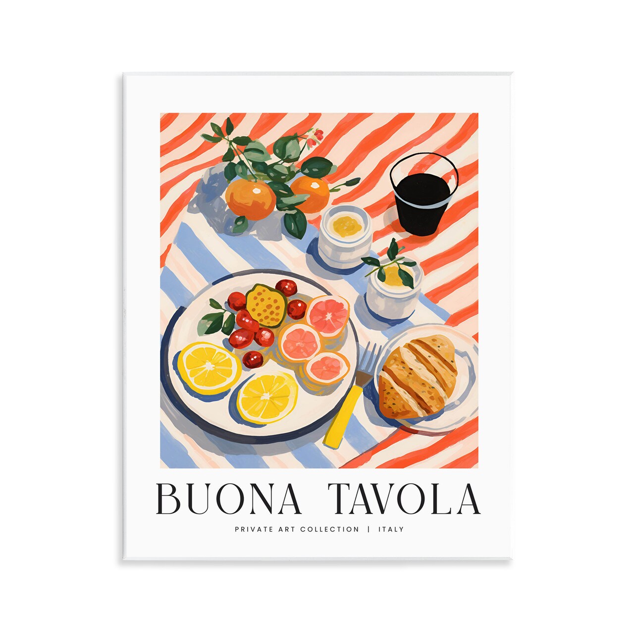 Stupell Industries Classic Italian Fruit Plate Wall Plaque By Lettered and Lined